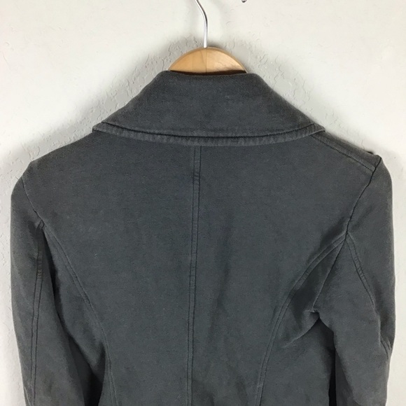 James Perse Jacket 3 Gray Cotton Peacoat Double Breasted Blazer Women’s - Picture 5 of 8